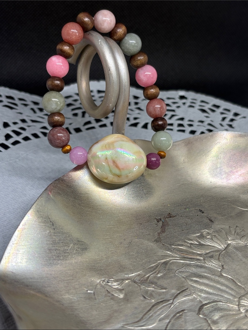HEIRLOOM ROMANTIC Alxa Chalcedony Bracelet Handmade French Countryside Boho